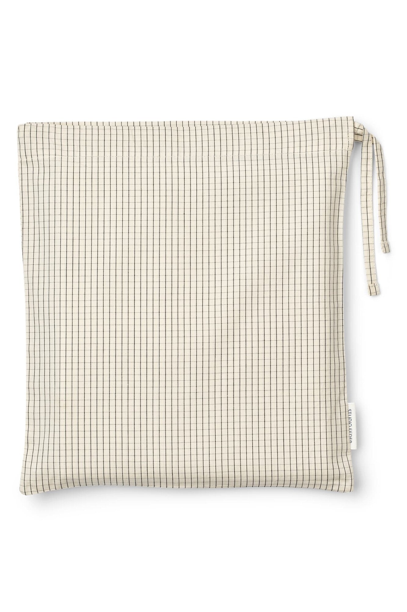 Adult sengesæt – Percale creme black plaid